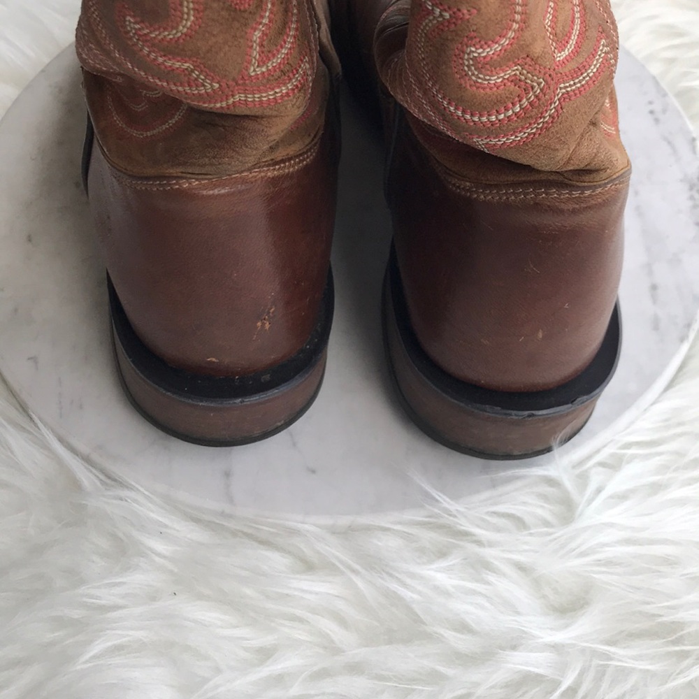 Tony Lama 100% Vaquero Square Toe Wingtip Boots - Picture 4 of 5